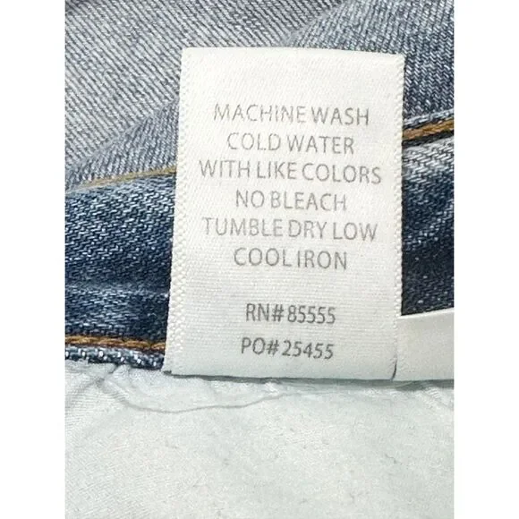 Pistola Women's Blue Medium Denim Wash‎ Frayed Distressed Raw Hem Long Short 25 - Picture 13 of 14